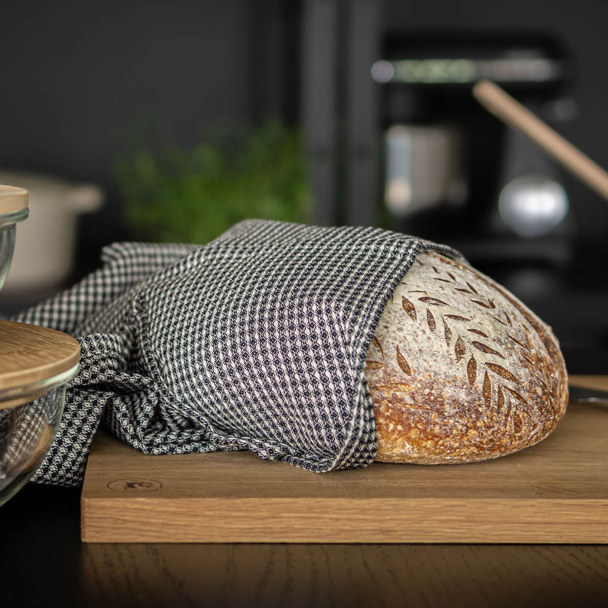 Home Kökshandduk 50x70 cm 2-pack Svart/Vit
