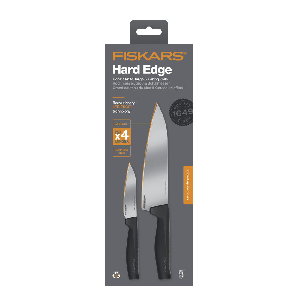 Hard Edge Knivset Stor Kockkniv & Grönsakskniv 2 delar