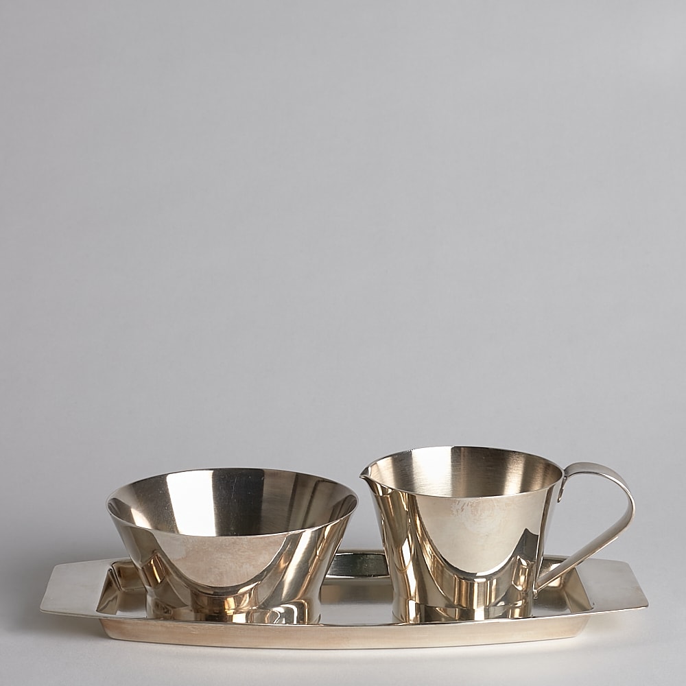 Sockerskål och Gräddkanna Nysilver