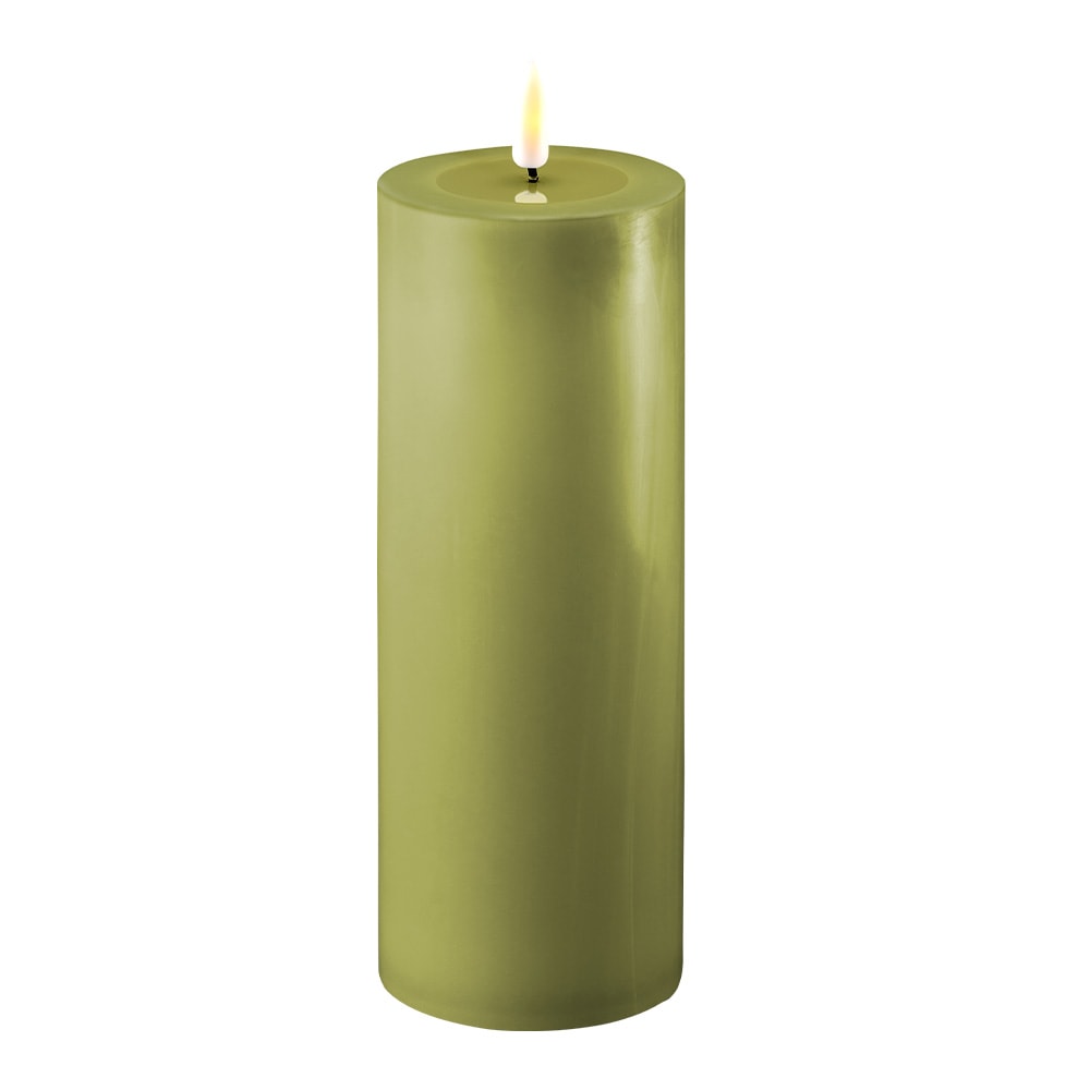 Blockljus Led 7,5x20 cm Oliv