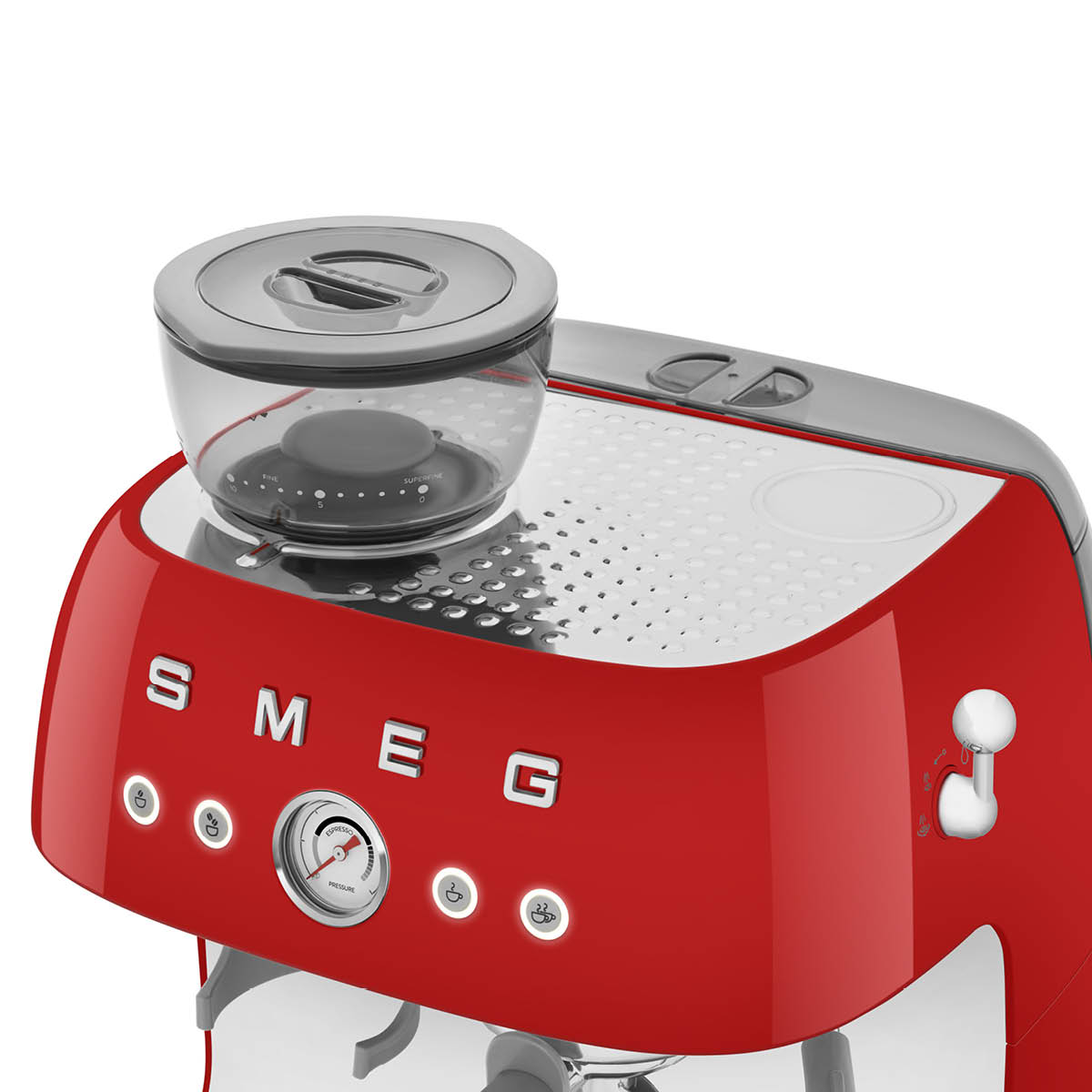 Smeg Manuell Kaffemaskin med Kvarn Röd