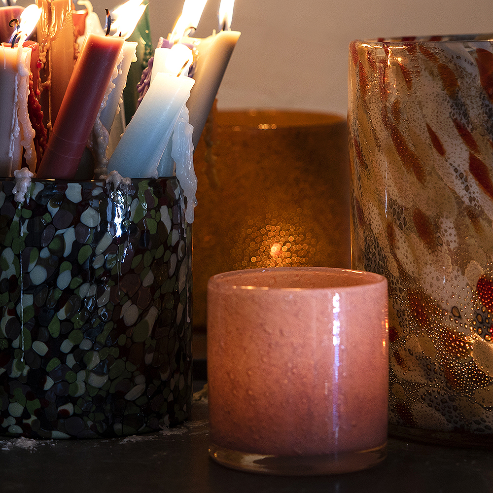 Calore Ljuslykta 10x10 cm Korall