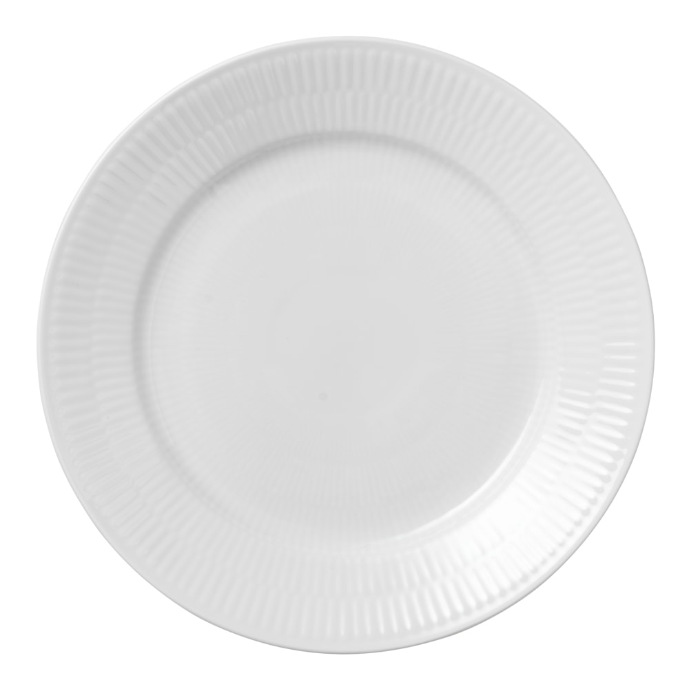 White Fluted Tallrik flat 22cm