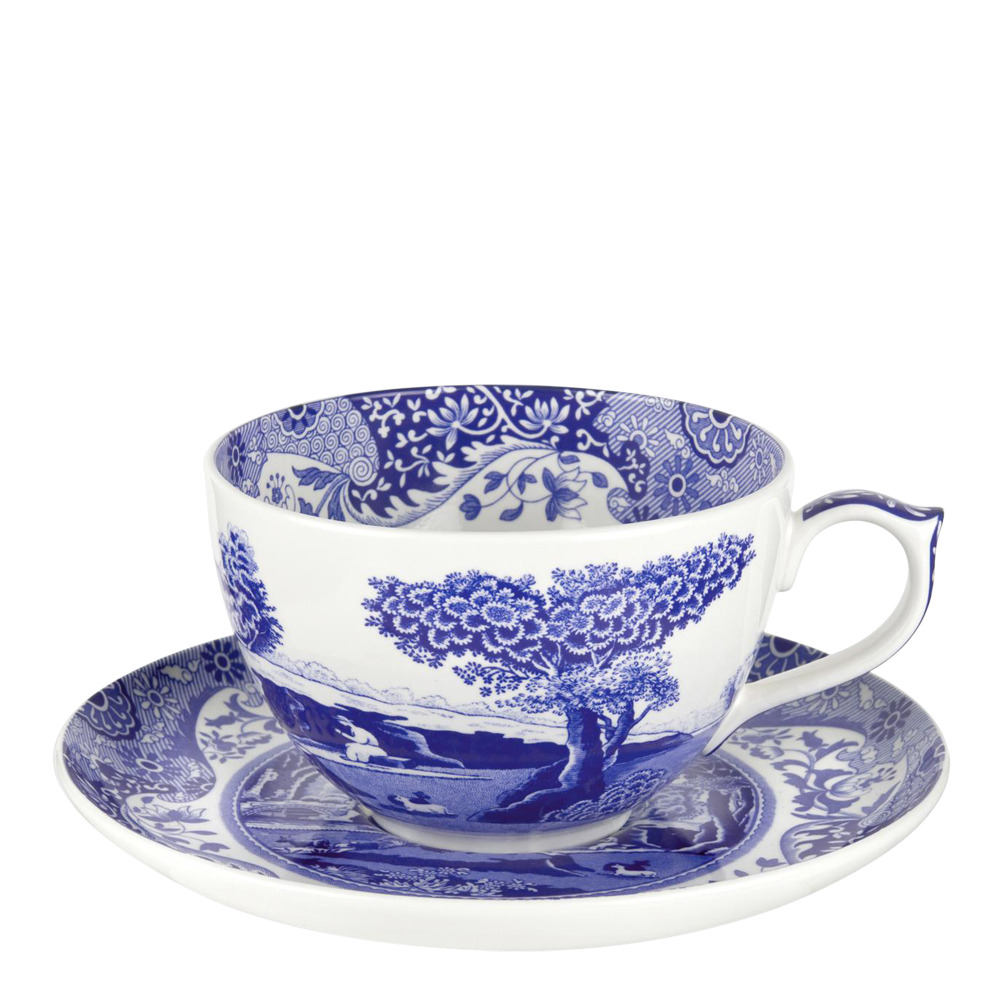 Blue Italian Stor Kopp med Fat 56 cl