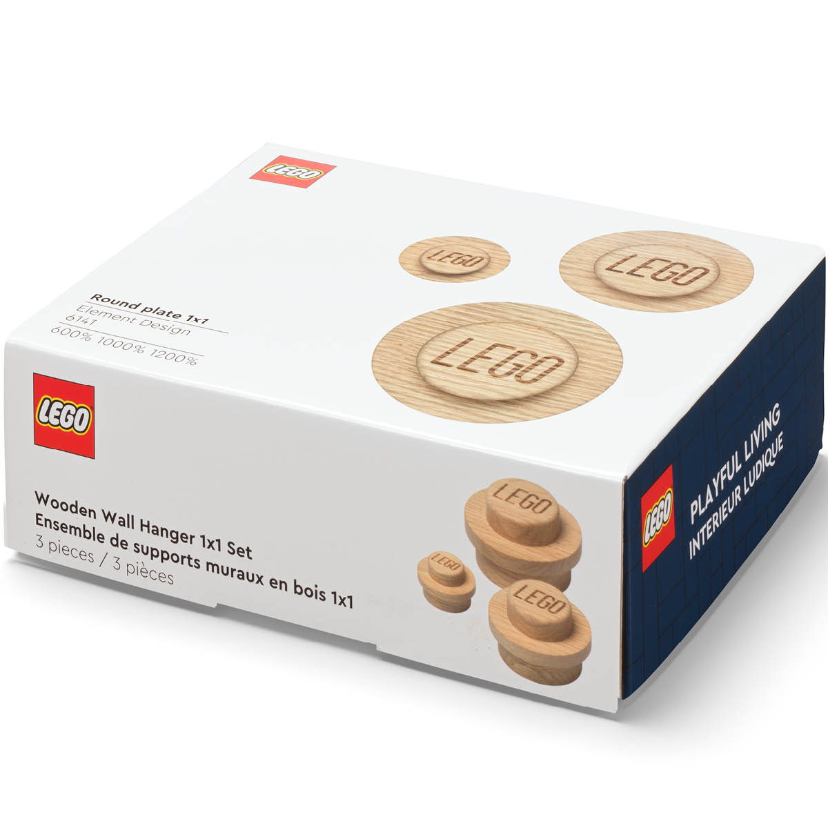 Wooden collection Krokar 3-pack 1x1 Ljus Ek