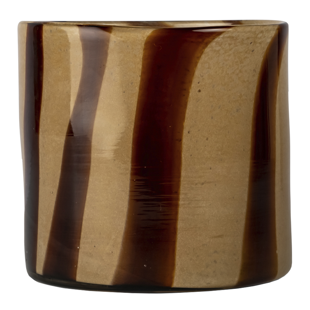 Calore Ljuslykta 15x15 cm Beige/Brun Rand