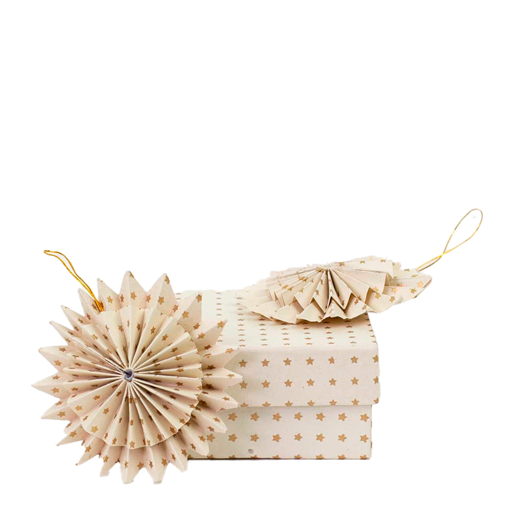 Julhänge Stjärna 7 cm 2-pack Vit/Guld