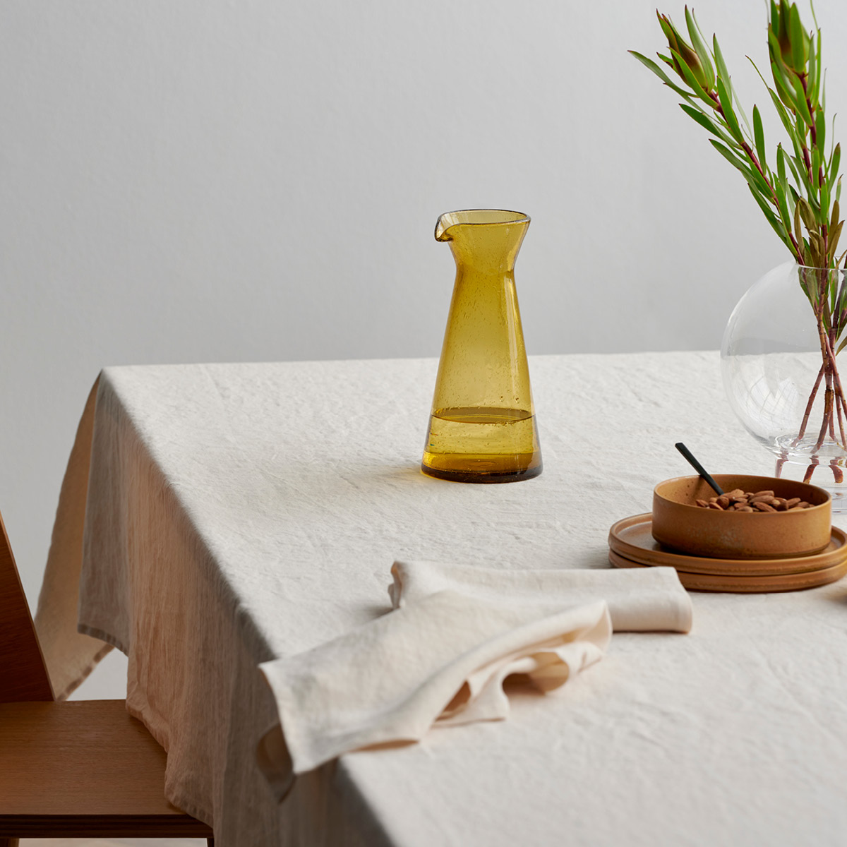 Pure Linen Duk 160x160 cm Ecru