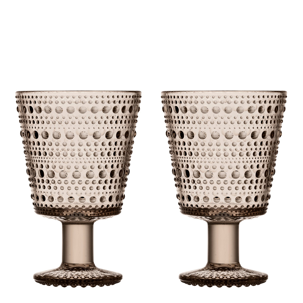 Kastehelmi Glas på fot 2-pack Linne