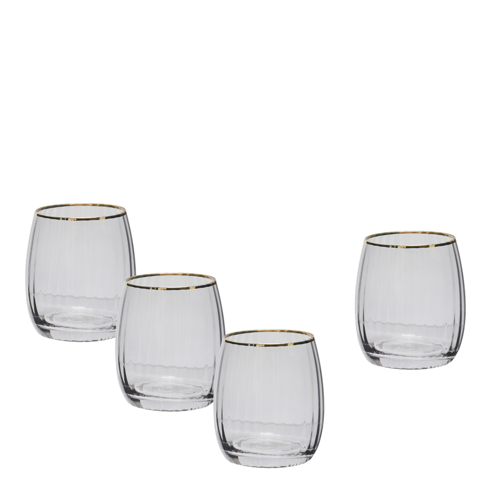 Vattenglas med Guldkant 45 cl 4-pack Soft Grey