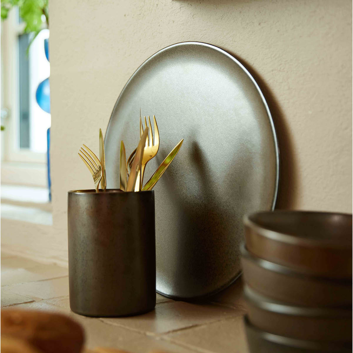 Raw Fat Stengods 34 cm Brun Metallic