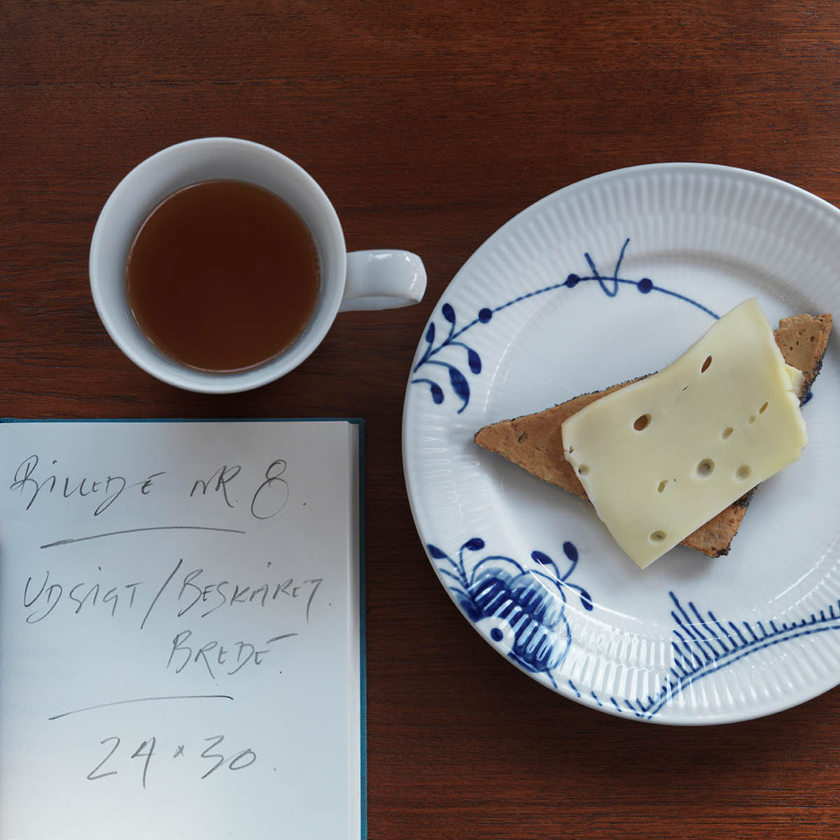 Blue Fluted Mega Tallrik flat 22 cm dekor nr 2