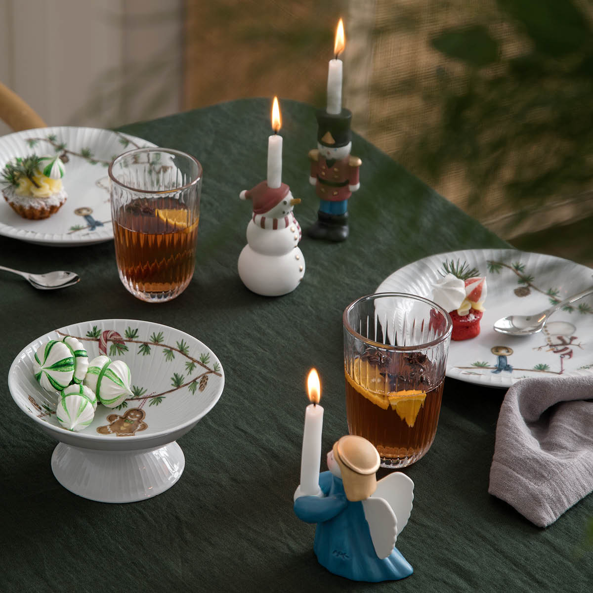 Hammersh?i Christmas Serveringsskål på fot 16 cm Vit