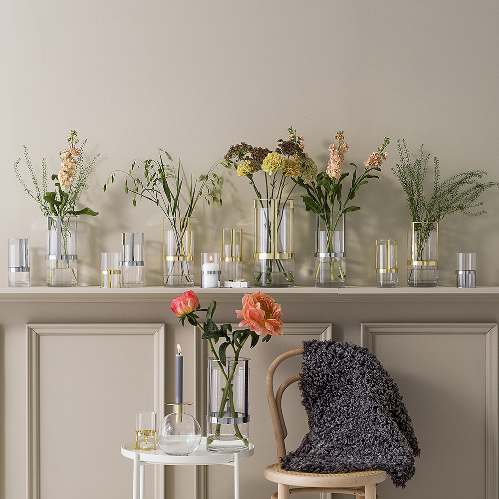 Hold Vas justerbar 15x8 cm Guld