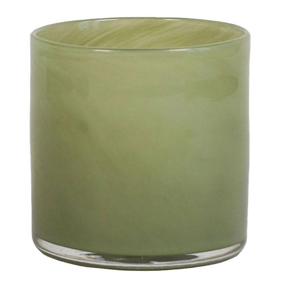 Lyric Ljuslykta Glas 10x10 cm Oliv