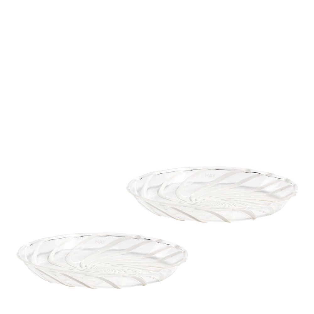 Spin Assiett Glas 2-pack  Vit/Klar