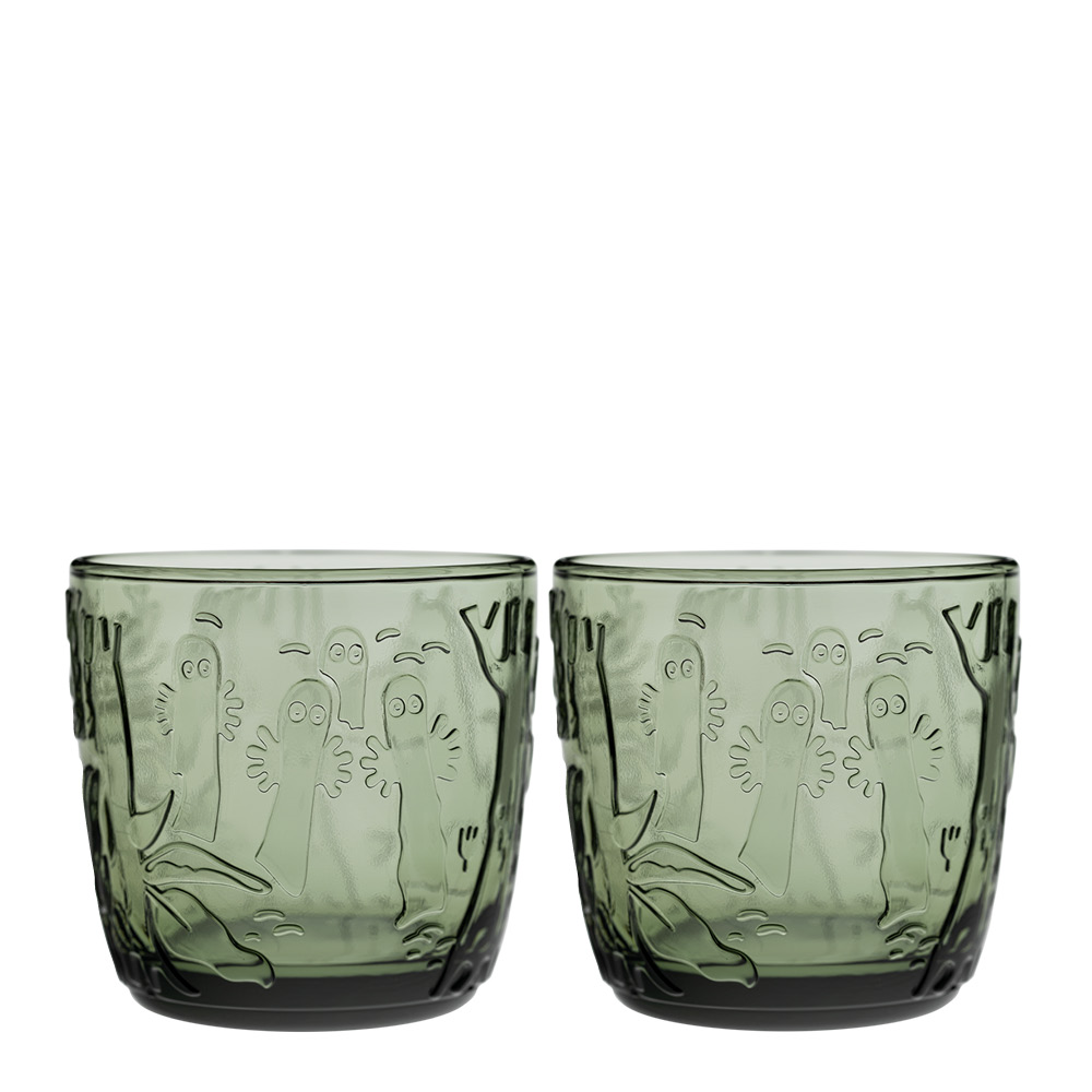 Mumin Glas 28 cl 2-pack Tallgrön
