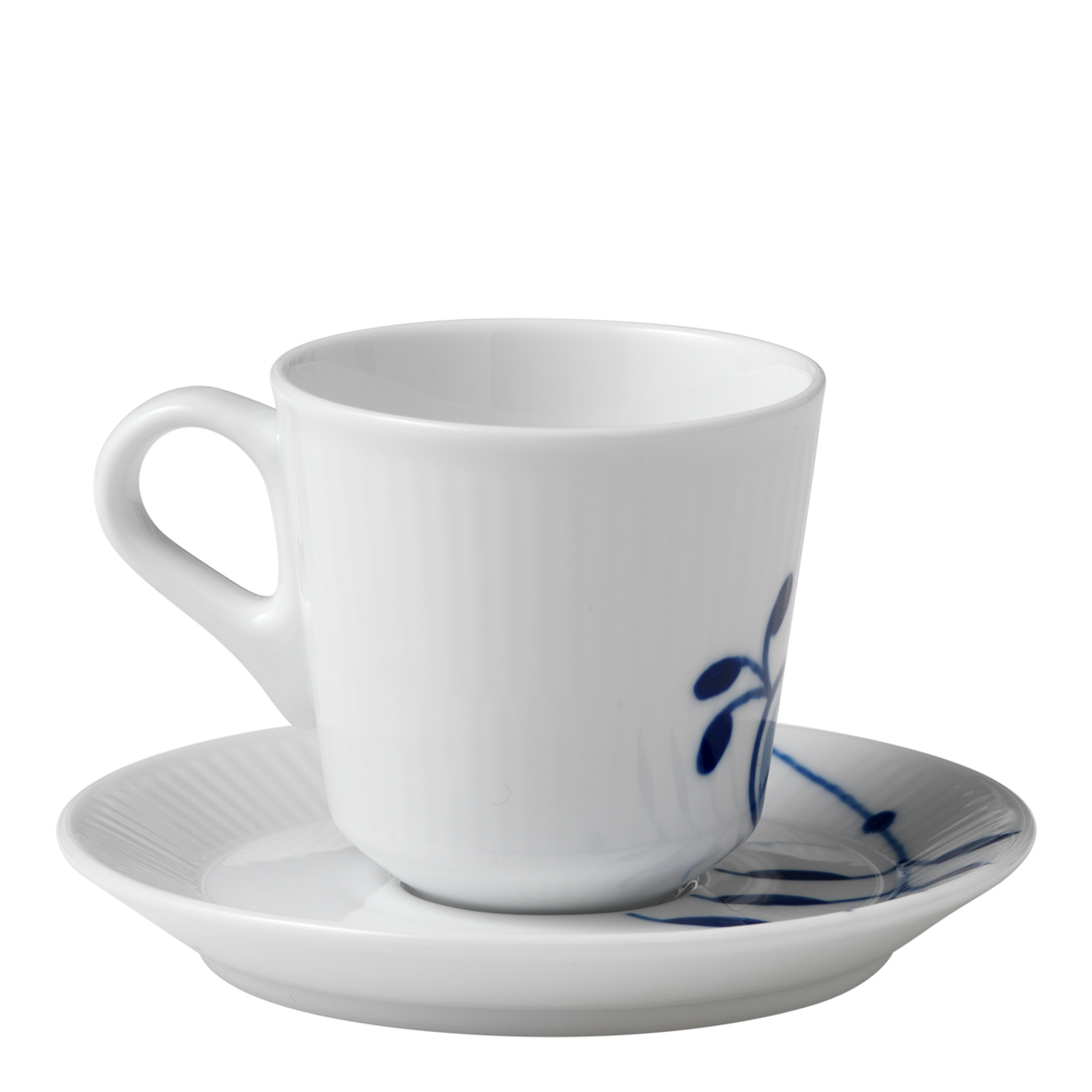 Blue Fluted Mega Espressokopp med fat 9 cl