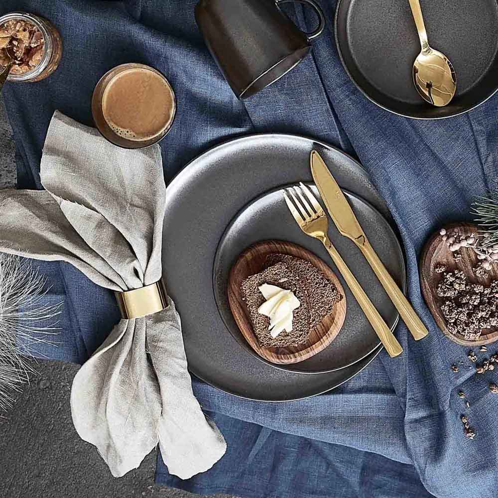 Raw Linneservetter 4-pack 45x45 cm Ljusgrå