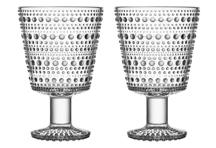 Kastehelmi Glas på fot 2-pack Klar