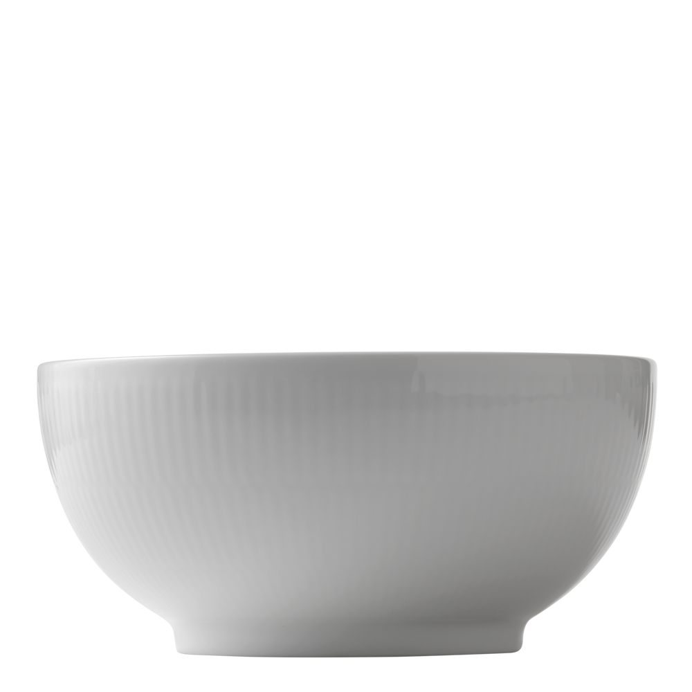 White Fluted Skål 18 cm 1,1 L