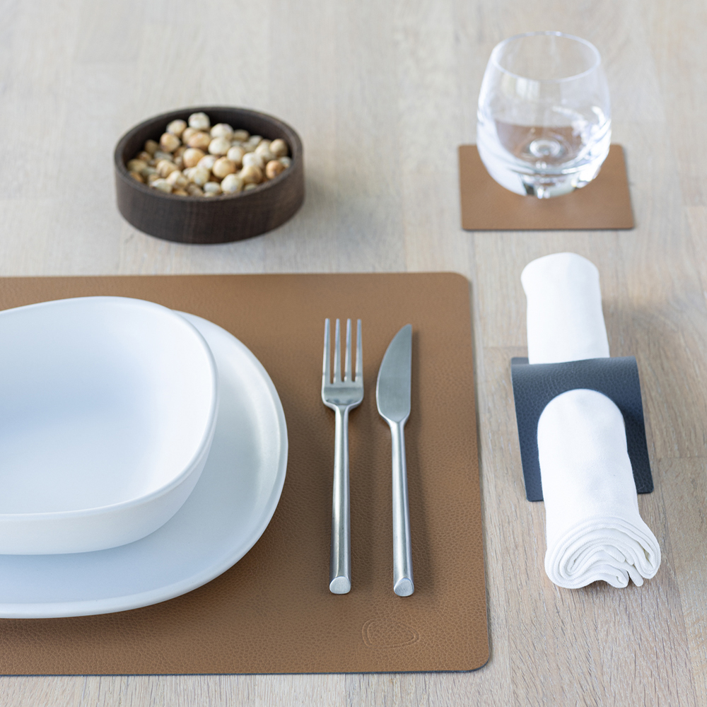 Leather Serene Square Bordstablett L 35x44 cm Nature