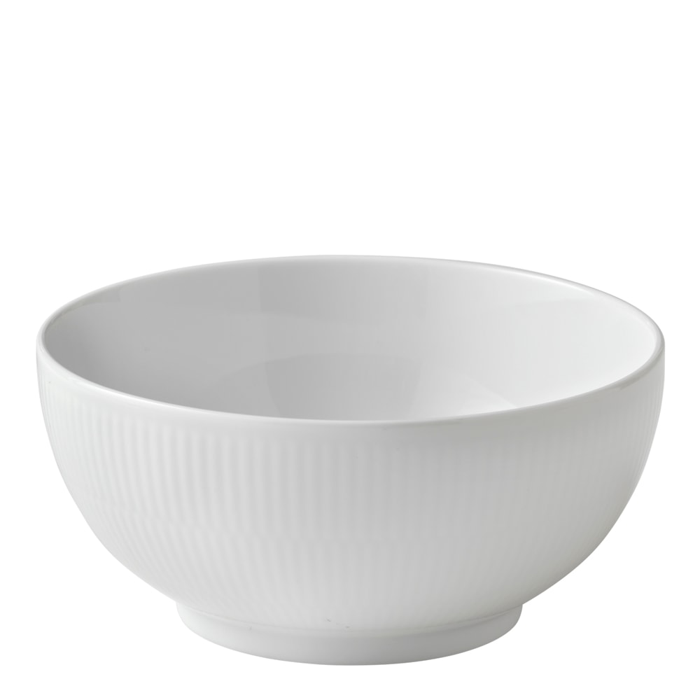 White Fluted Skål 18 cm 1,1 L
