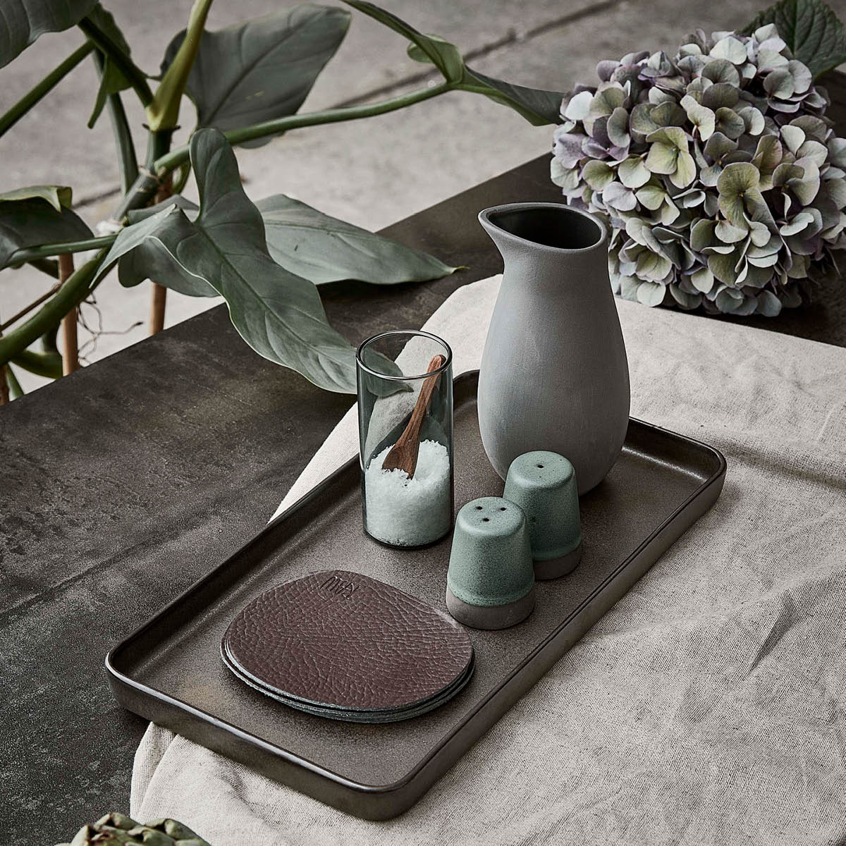 Raw Fat Rektangulär 34x18 cm Brun Metallic