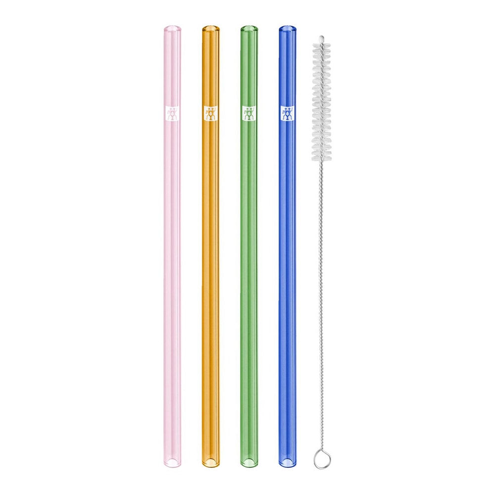 Sorrento Glassugrör+Rengöringsborste 4-pack Flerfärgade