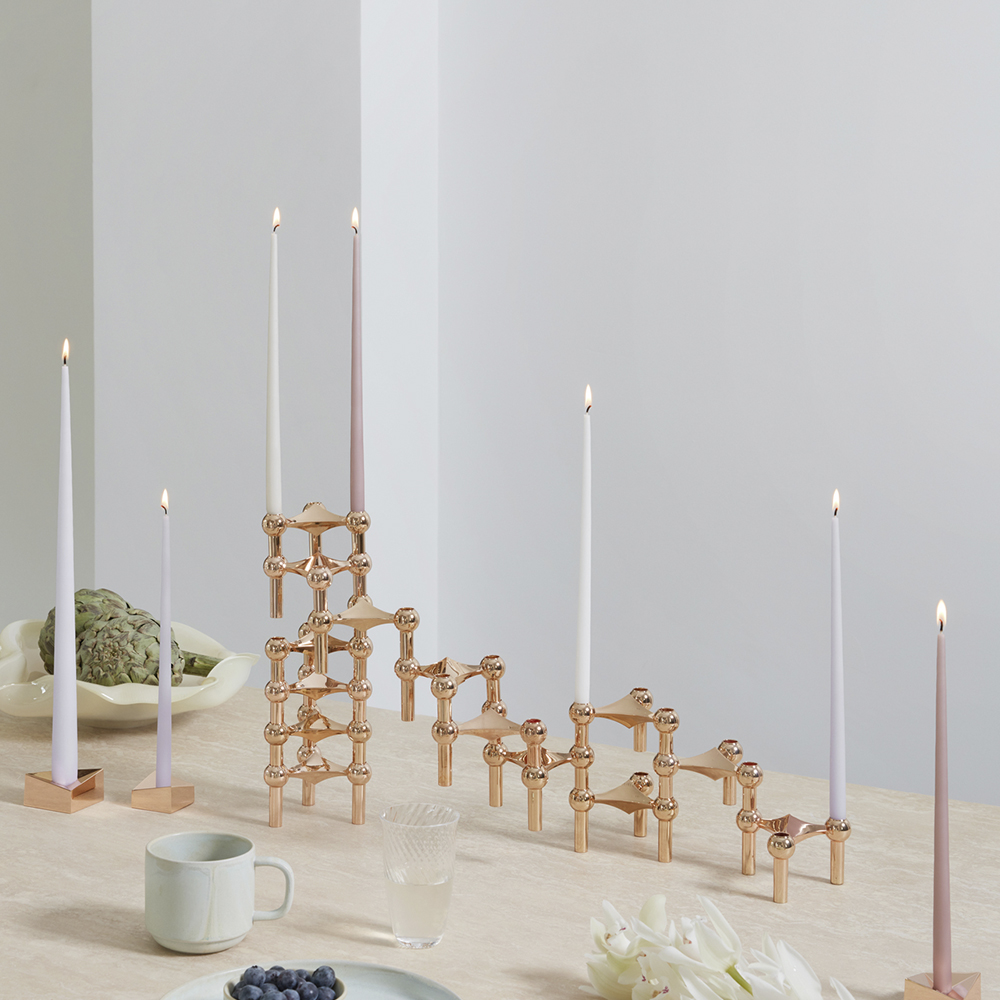 Stoff Nagel Kronljus 29 cm 6-pack Latte