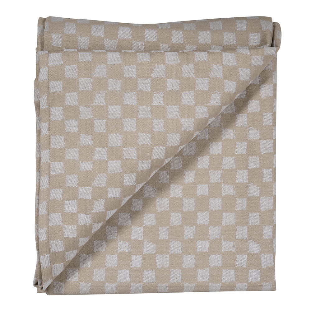 Checki Bordsduk 150x250 cm Beige Rutig