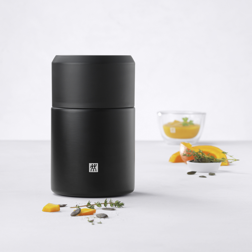 Thermo Mattermos med Sked 0,7 L Matt Svart