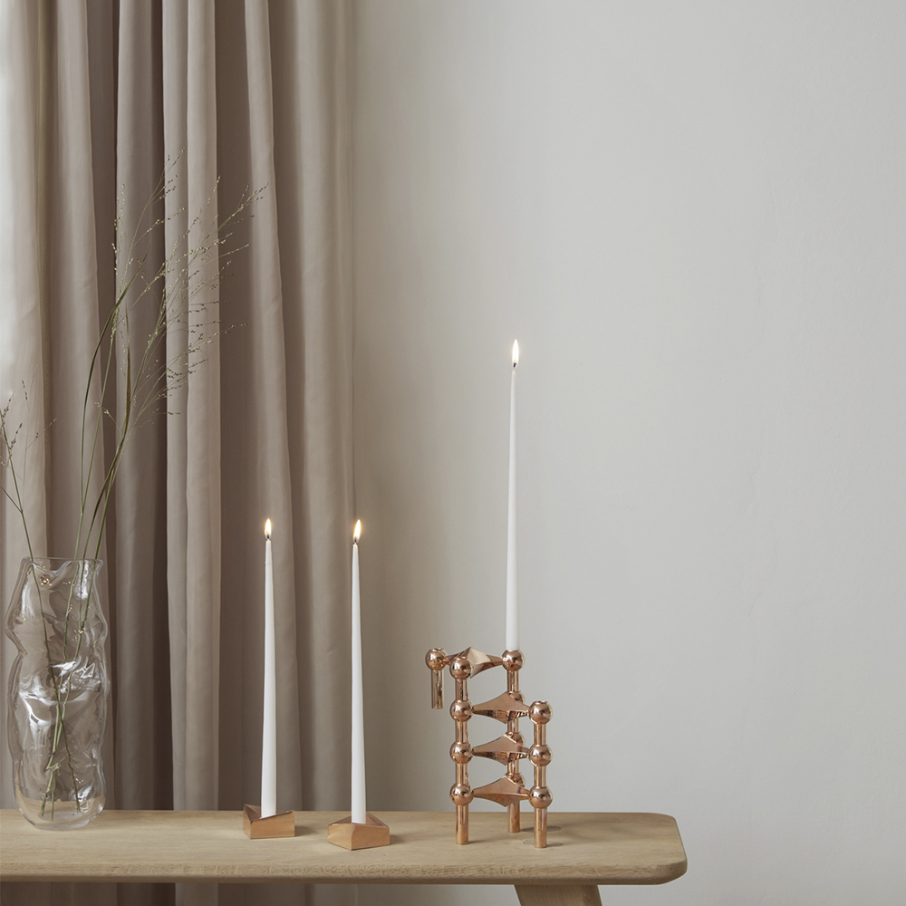Stoff Nagel Ljusstake 3-pack Rose Guld