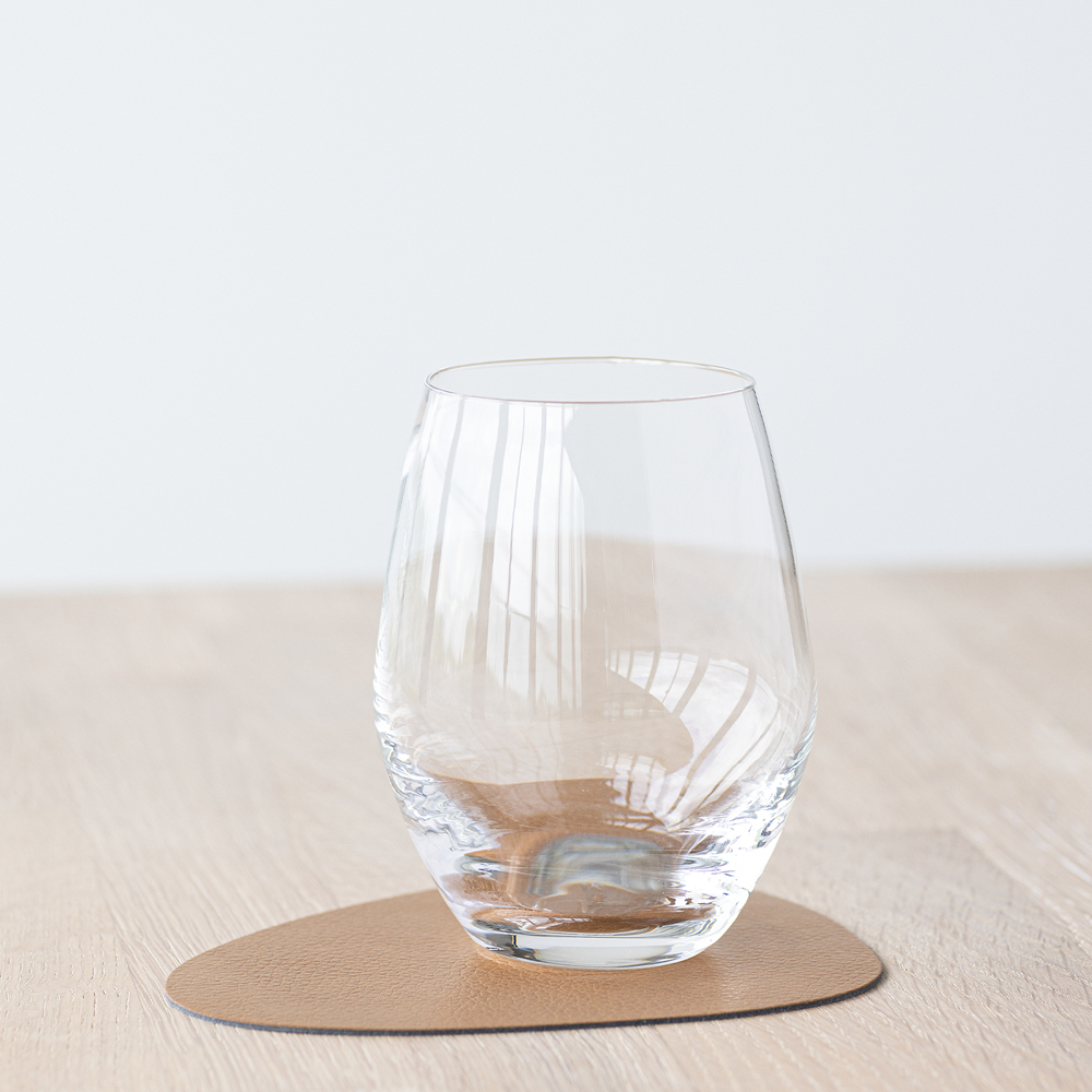 Leather Serene Curve Glasunderlägg 11x13 cm Nature