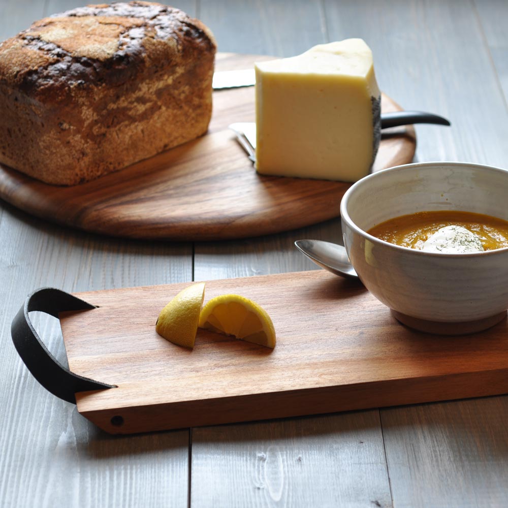 Skärbräda läder 42 cm