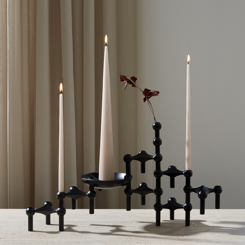 Stoff Nagel Kronljus 29 cm 6-pack Soft Rose