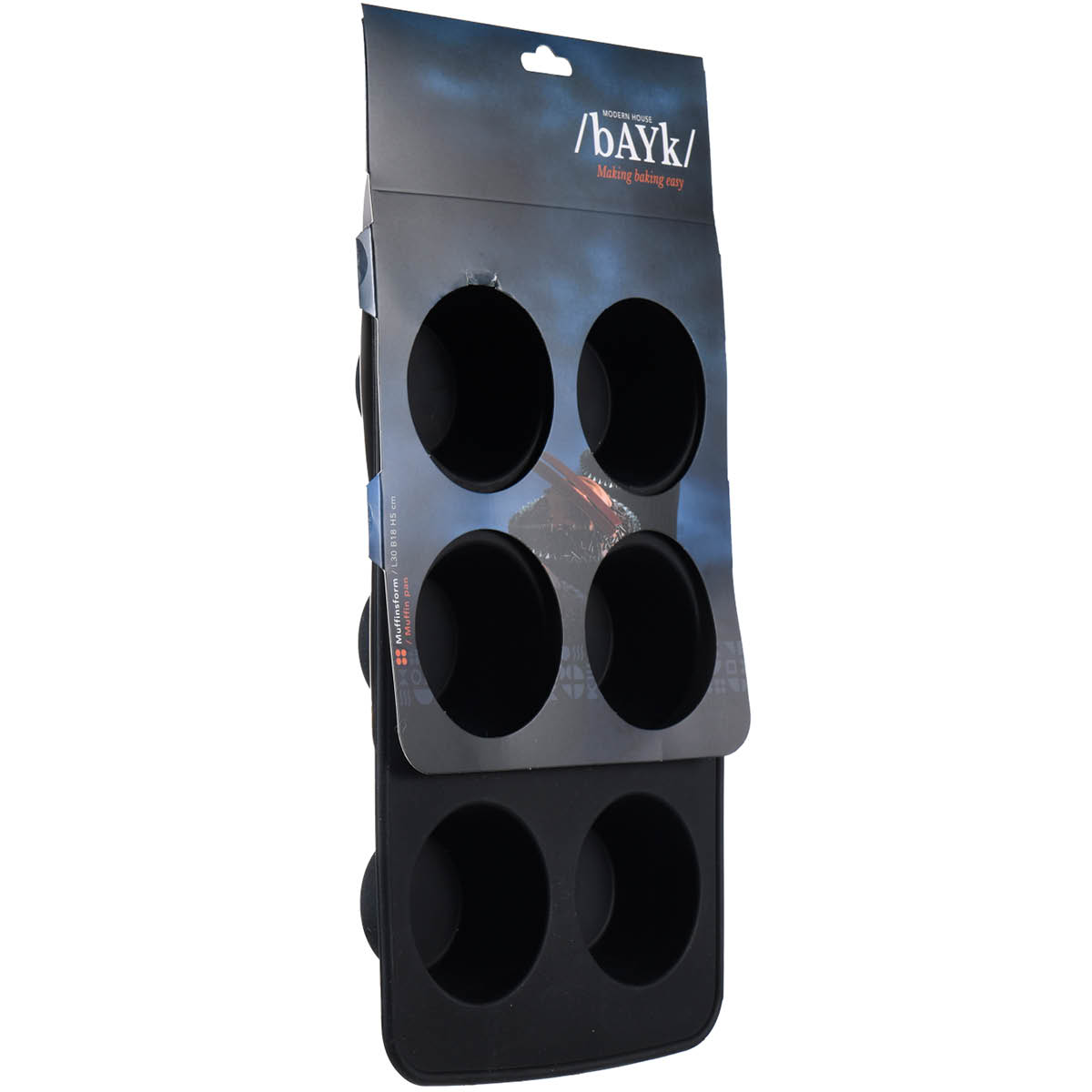 bAYk Muffinsform för 6 Muffins 30x18x5 cm Svart