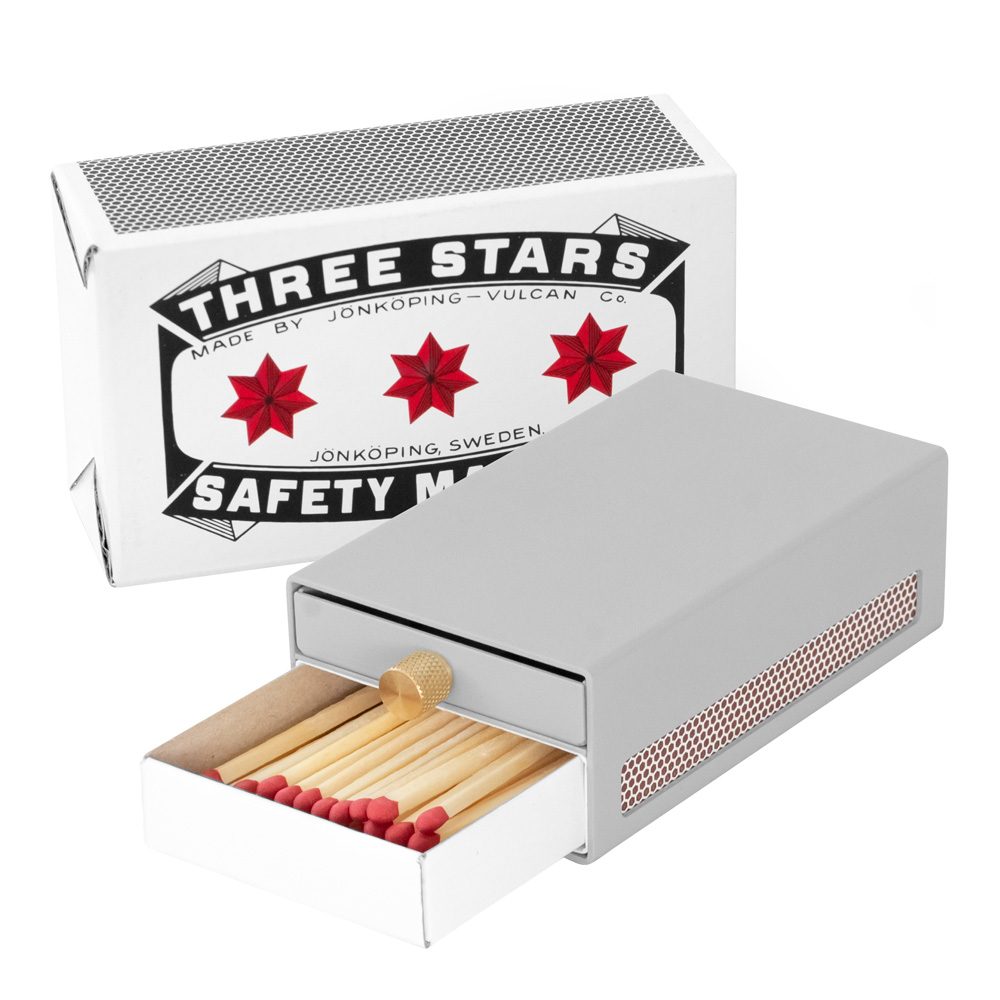 Three Stars Tändsticksfodral Stor Grå