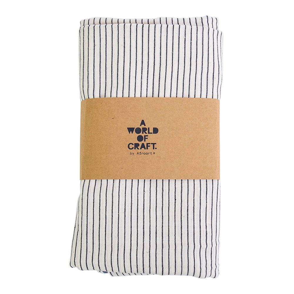 Bangladesh Collection Duk 140x260 cm Eco Thinstripe Svart