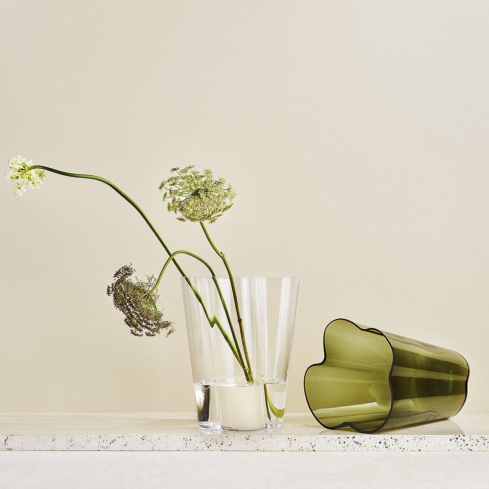 Alvar Aalto Collection Vas 16 cm Mossgrön