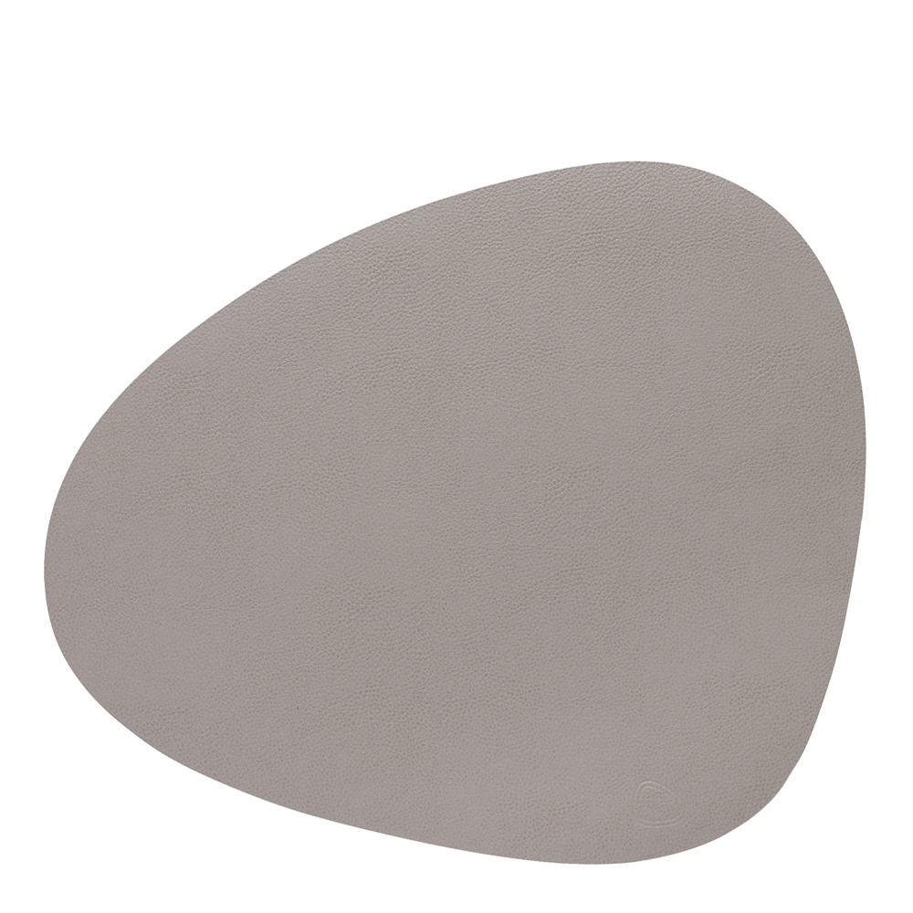 Leather Serene Curve Bordstablett L 37x44 cm Ash