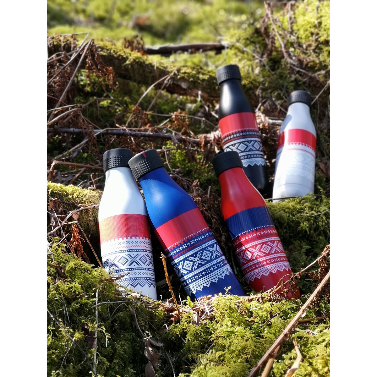 Bottle Up Marius Termoflaska 0,5L Grå/Röd/Vit