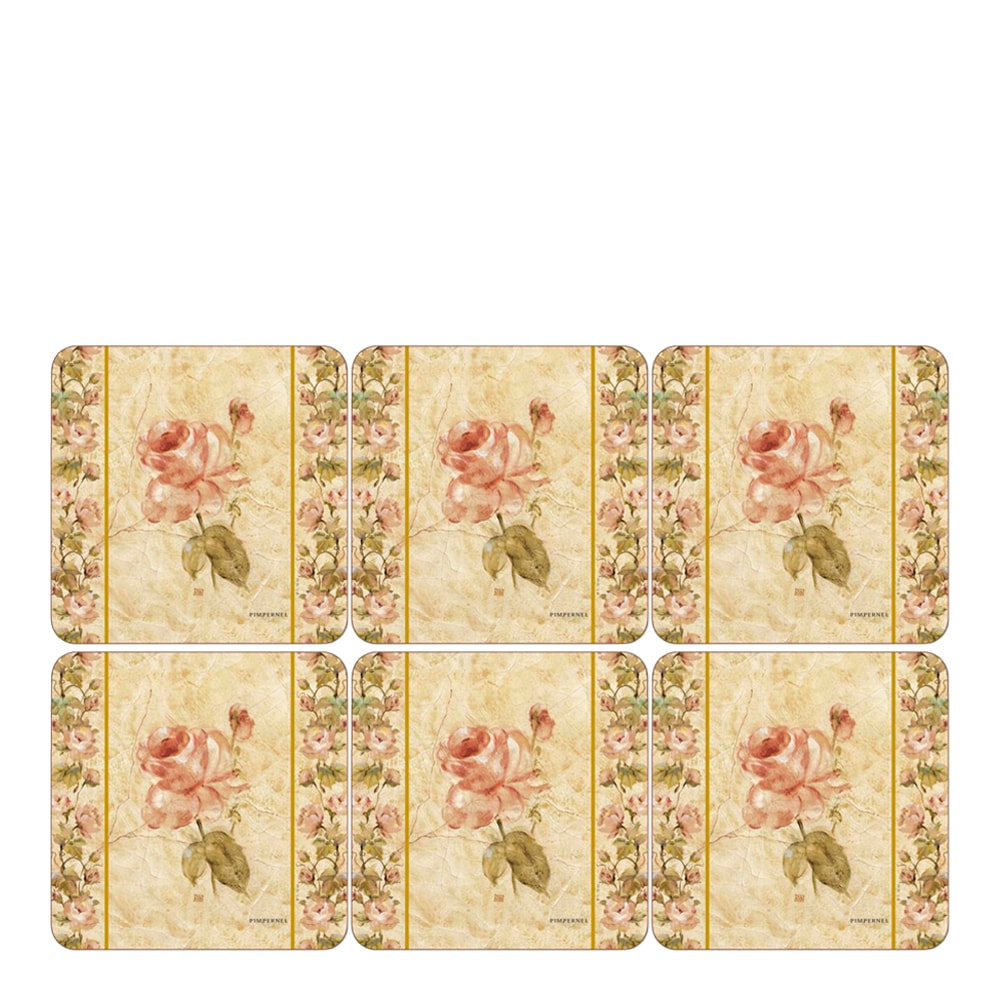 Antique Rose Linen Glasunderlägg 6-pack