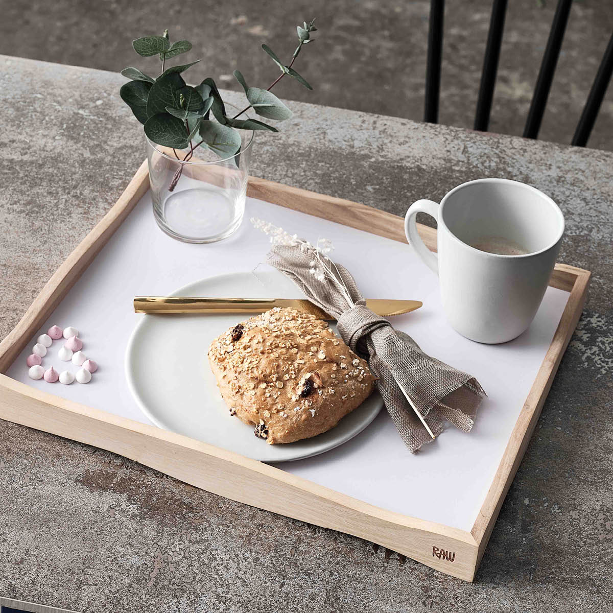 Raw Mugg med öra 35 cl Vit