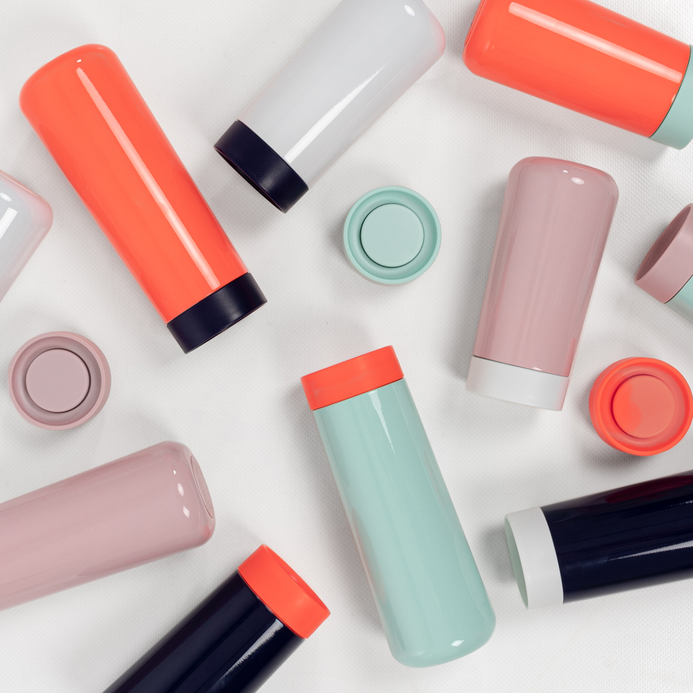 Skittle Travel Mug 35cl Mint & Coral