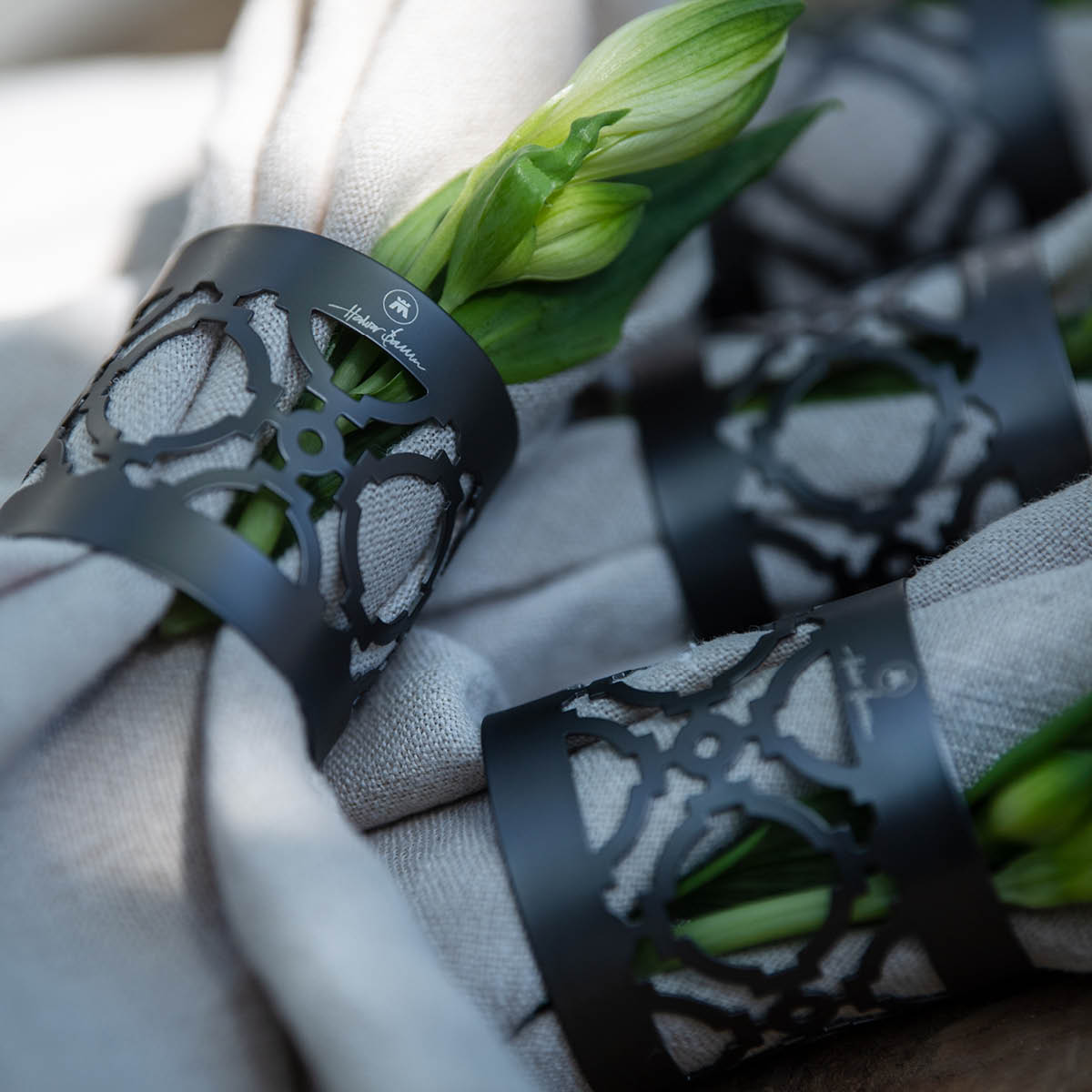 Cape Servettringar 4-pack Grå