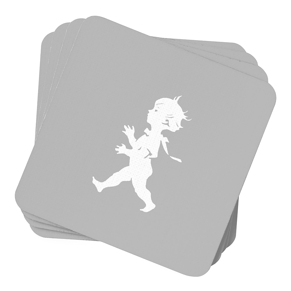 Glasunderlägg 10x10 cm 4-pack Grå