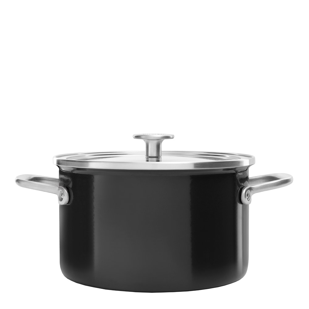KitchenAid Steel Core Enamel Gryta med lock 3,7 L Svart