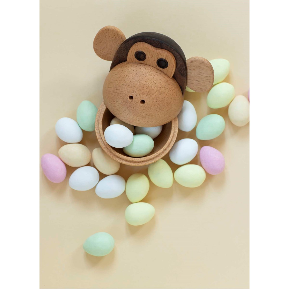 Skål Monkey 17x14 cm Bok/Valnöt