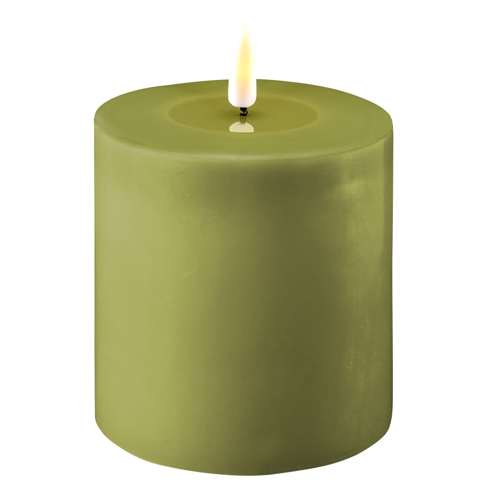 Blockljus Led 10x10 cm Oliv